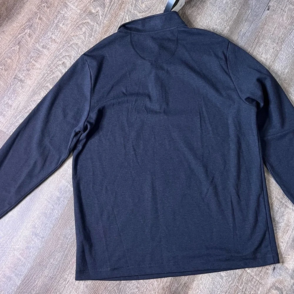 adidas Men's 3-Stripe Recycled Polyester Quarter Zip Pullover-Size Large TALL_2